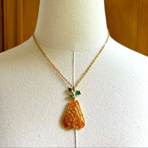 Vintage Coro Pear Pendant Necklace